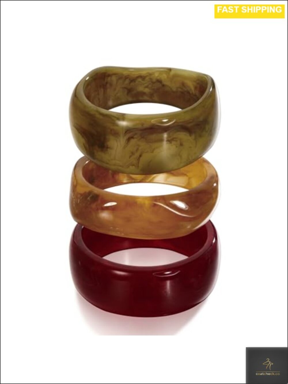Chunky Resin Bangle Bracelets Set Stackable Statement Jewelry
